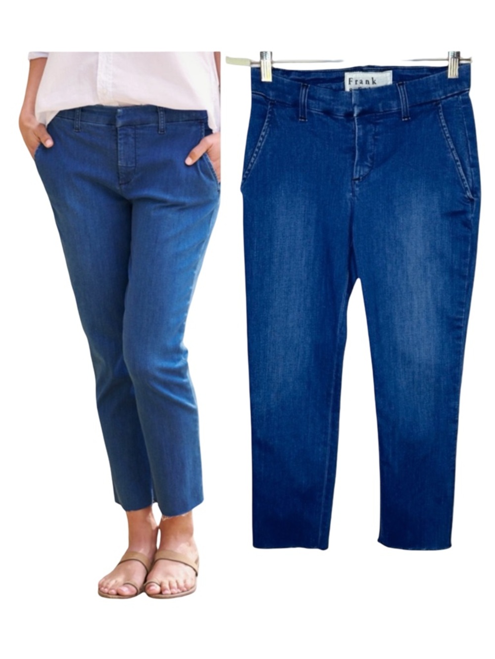 Frank & Eileen Wicklow The Italian Chino Size 0 1977 Wash Performance Denim Crop
